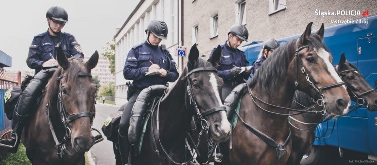 Konie, psy i armatki wodne. Tak w weekend wyglądała praca policjantów, Michał Piątek/ KMP Jastrzębie